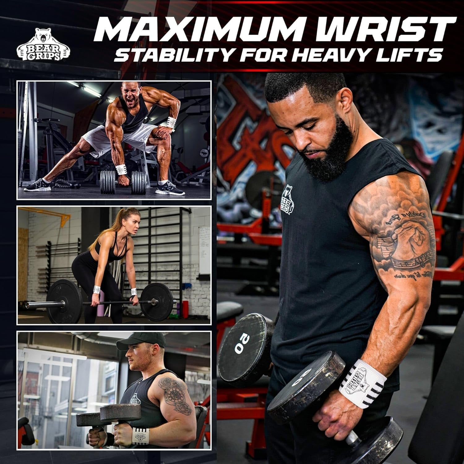 Wrist Wraps for Weightlifting | Weight Lifting Wrist Straps for Weightlifting | Extra Strength Gym Wrist Wraps | Two Wrist Wrap per Pack | 12” & 18” | Lifting Wrist Wraps for Men & Women