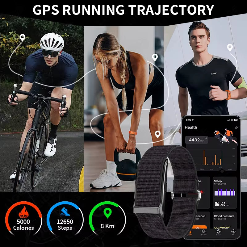 No Screen Smart Watch Men'S Sports Outdoors Fitness Heart Rate Monitor 1ATM Waterproof New Smartwatch for Andrio IOS 2025