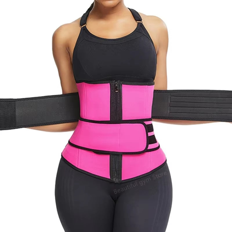 Sauna Waist Trimmer Belt for Women Sweat Weight Loss Waist Trainer Workout Slimming Shaper Waist Corset Faja Reductora